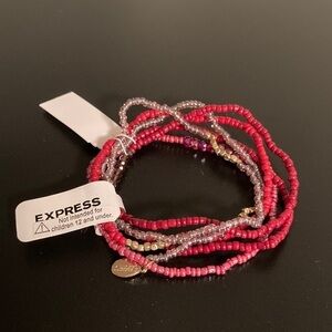 Express Vibrant Red and Silver Bracelet Set